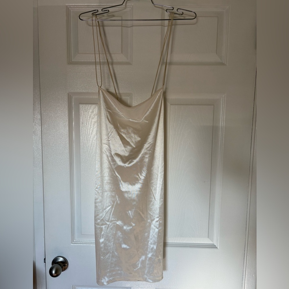 White slip dress